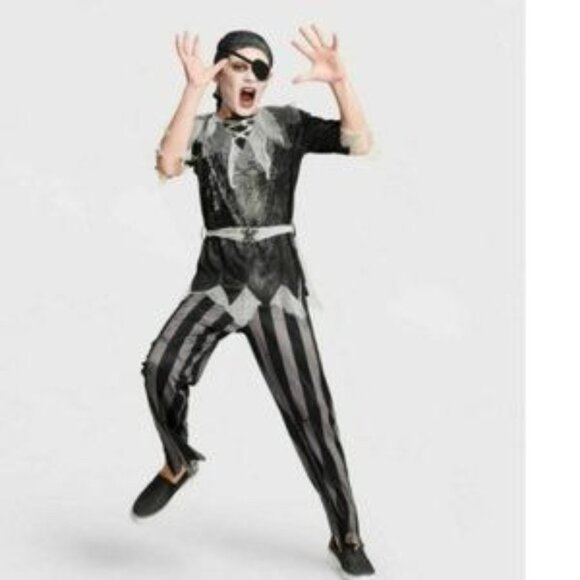 Hyde and Eek! Pirate Costume Child Small 4T 6T Gray Black Halloween Caribbean - Picture 1 of 7